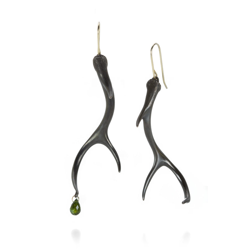 Gabriella Kiss Small Bronze Antler Earrings with Tourmaline Drops | Quadrum Gallery