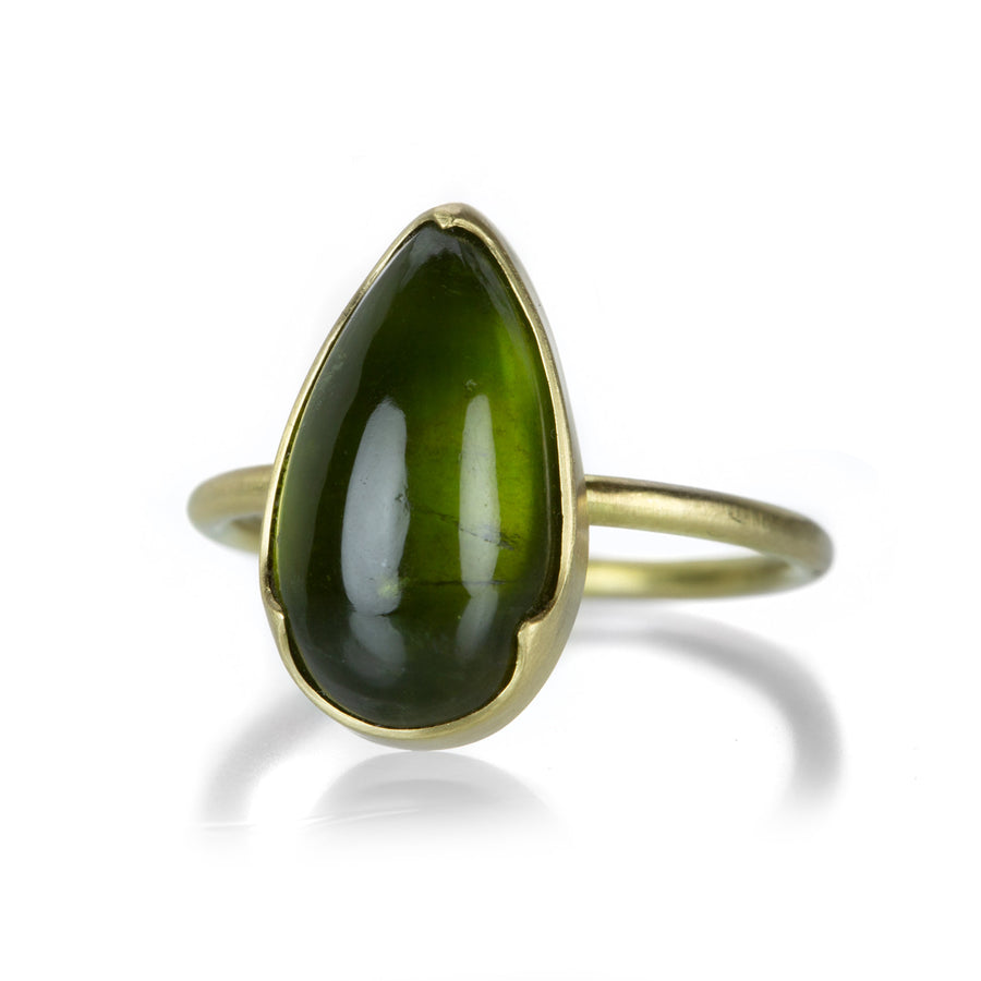 Gabriella Kiss Pear Shaped Green Tourmaline Ring | Quadrum Gallery