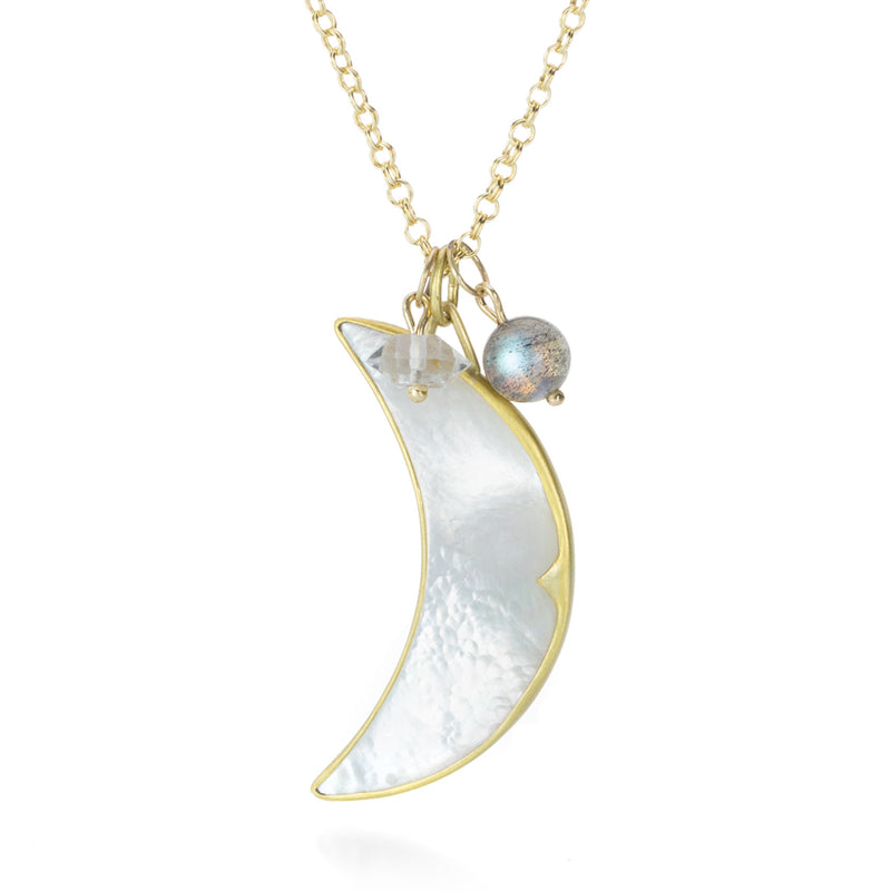 Gabriella Kiss Mother of Pearl Crescent Moon Necklace | Quadrum Gallery