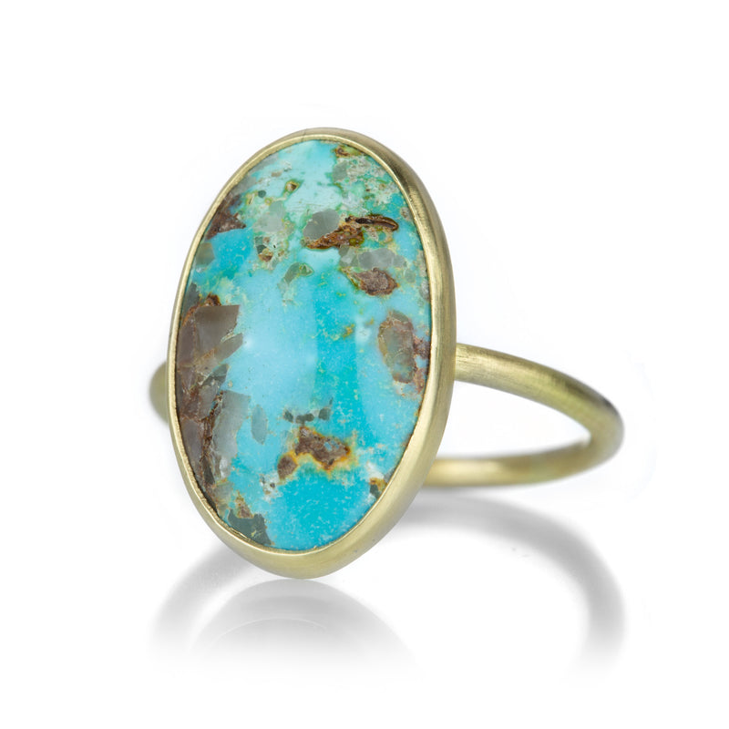 Gabriella Kiss Large Persian Turquoise Gold Ring | Quadrum Gallery
