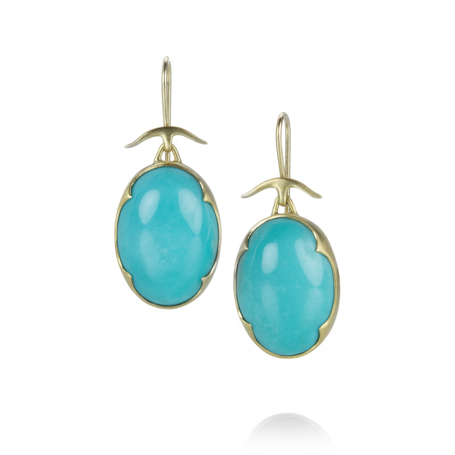 Gabriella Kiss Oval Sleeping Beauty Turquoise Earrings | Quadrum Gallery