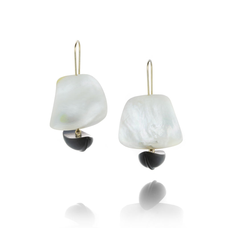 Gabriella Kiss Mother of Pearl and Black Jade Ghost Ship Earrings | Quadrum Gallery