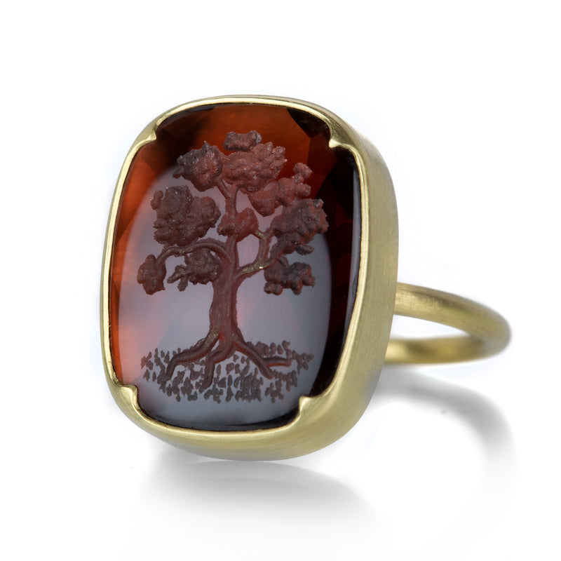 Gabriella Kiss Almandine Garnet Tree Intaglio Ring | Quadrum Gallery