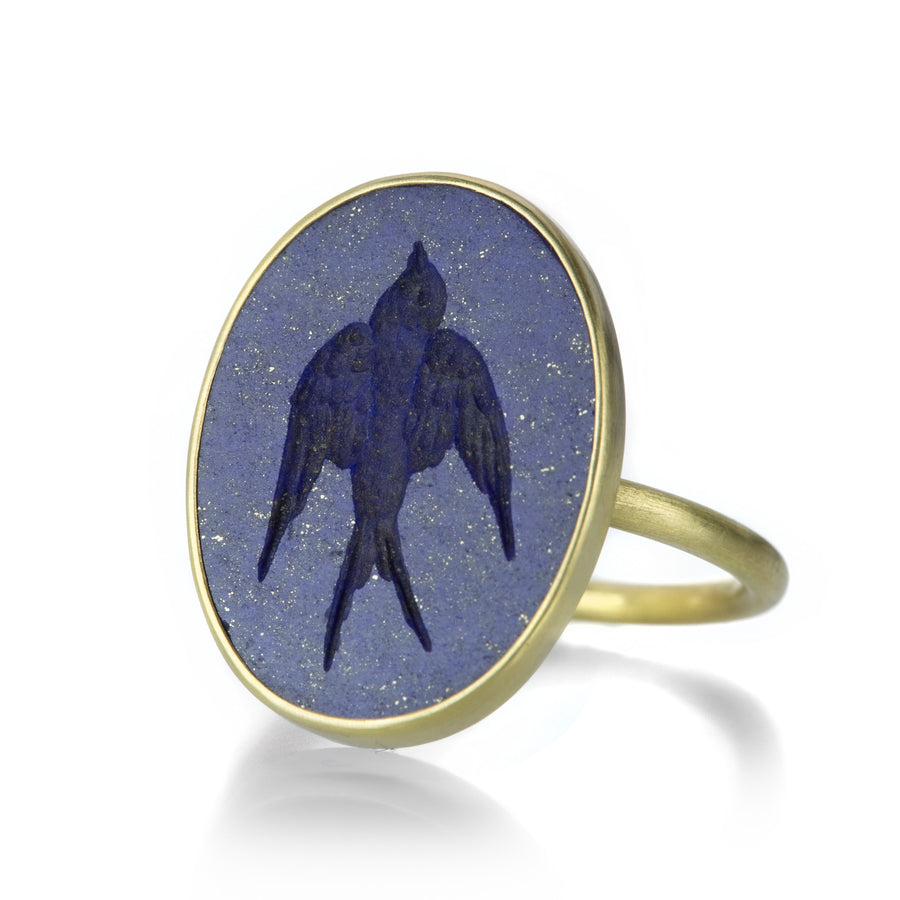 Gabriella Kiss Swallow Lapis Intaglio Ring | Quadrum Gallery