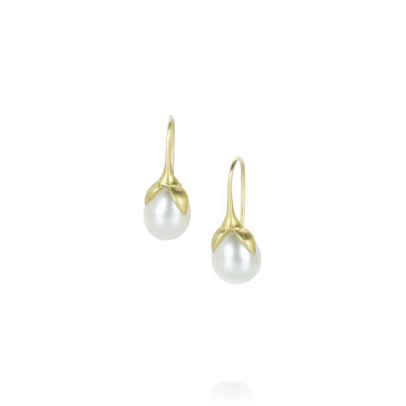 Gabriella Kiss White Pearl Eggplant Earrings | Quadrum Gallery