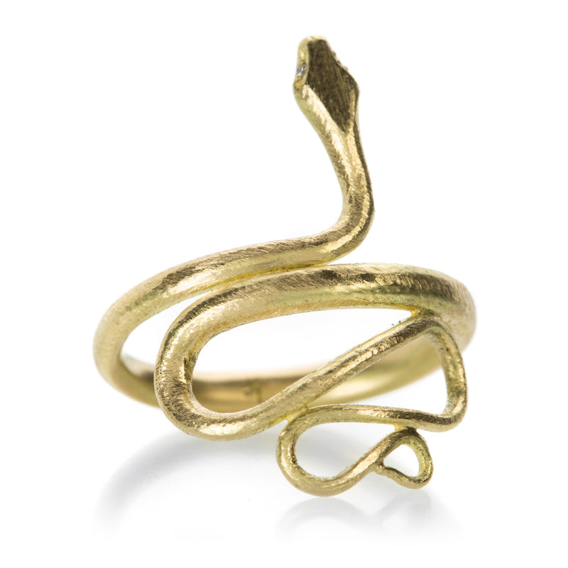 Gabriella Kiss Large 18k Snake Ring with Diamond Eyes | Quadrum Gallery