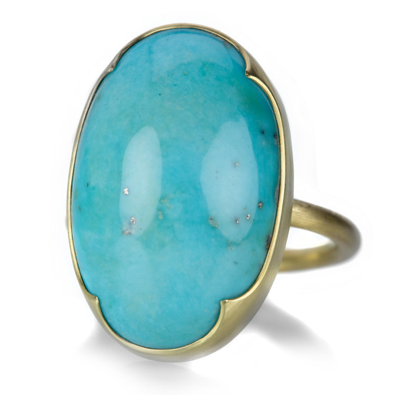 Gabriella Kiss Large Oval Persian Turquoise Gold Ring | Quadrum Gallery