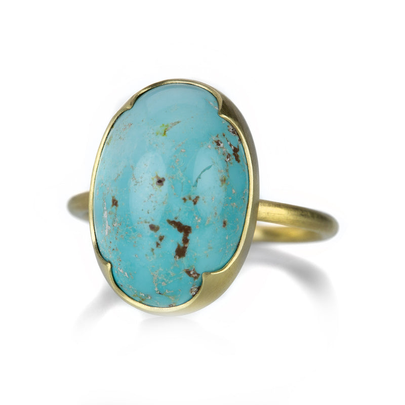 Gabriella Kiss Oval Persian Turquoise 18k Ring | Quadrum Gallery