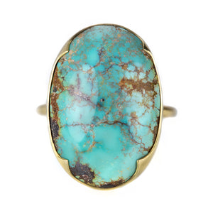 Gabriella Kiss Large Oval Persian Turquoise Ring | Quadrum Gallery
