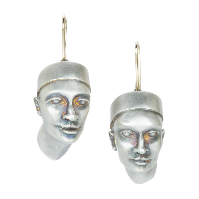 Gabriella Kiss Silver Head Earrings Wearing Hats | Quadrum Gallery