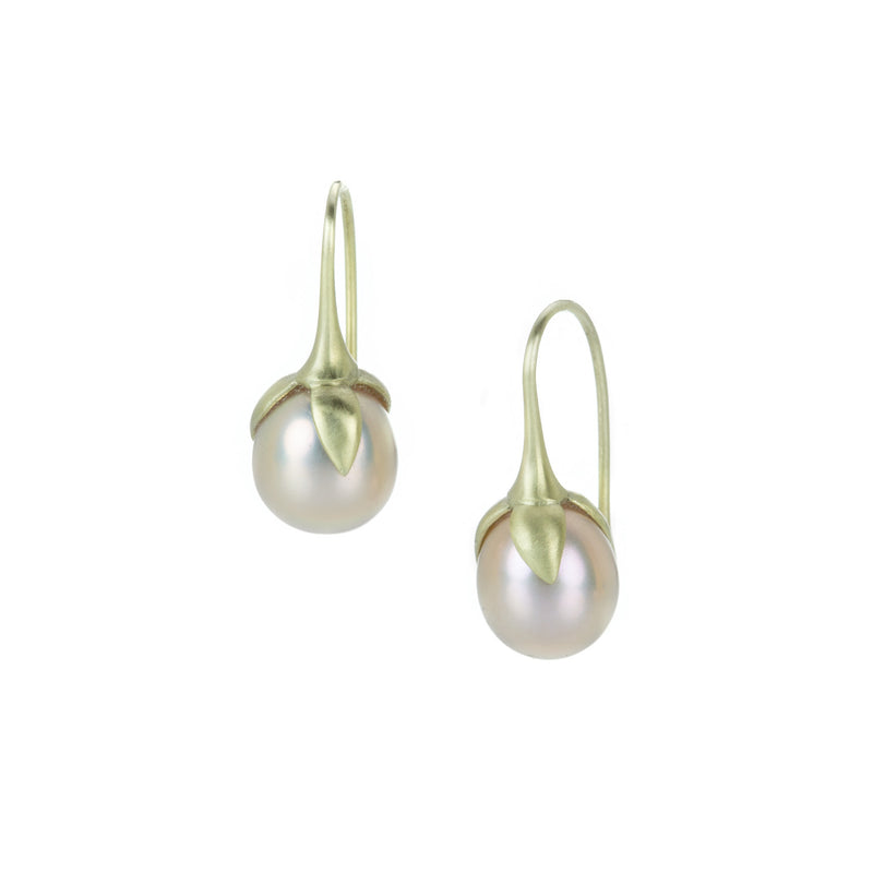 Gabriella Kiss Pink Freshwater Pearl Eggplant Earrings | Quadrum Gallery