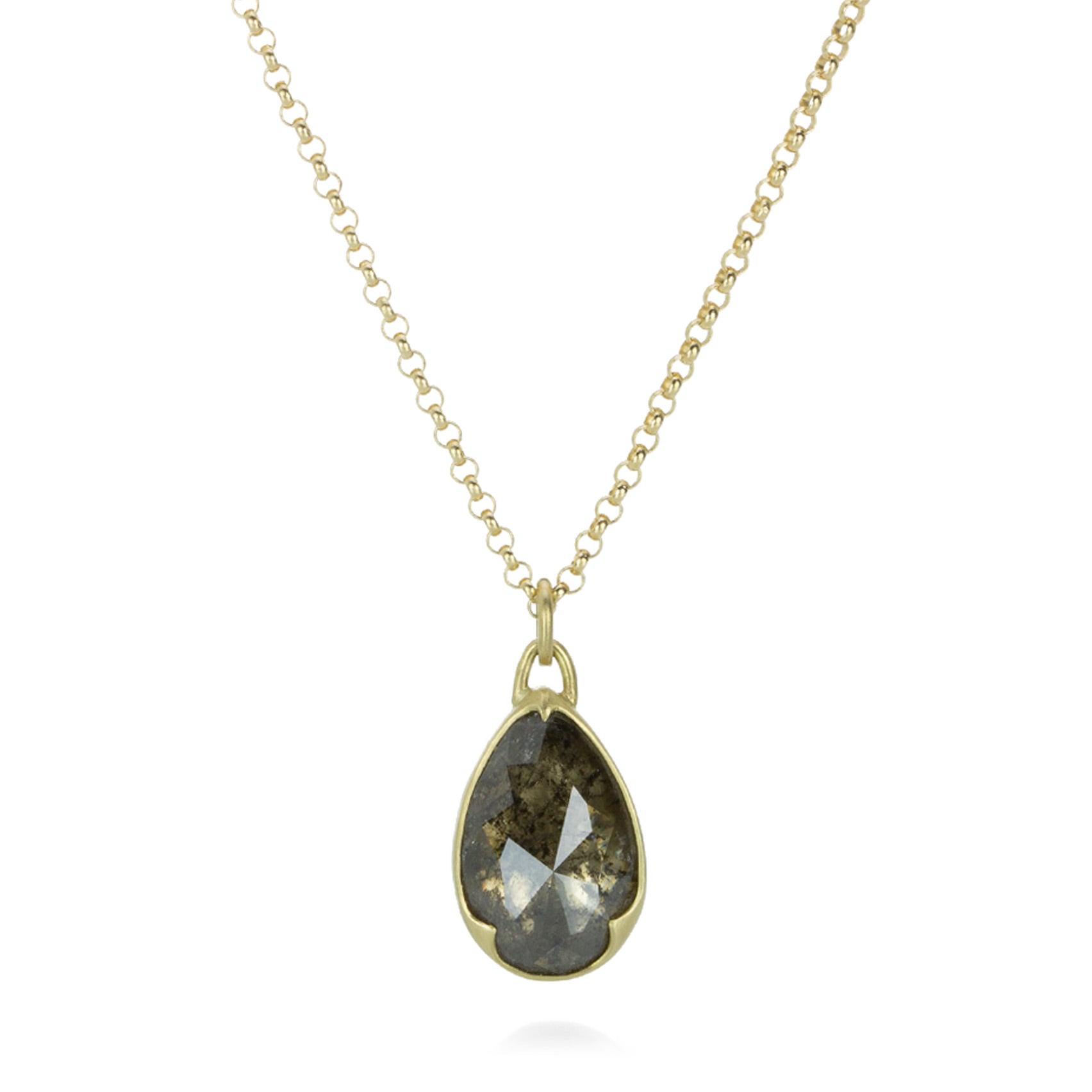 Pear Shape Rose Cut Diamond Necklace | .50ct – Sarah Perlis Jewelry