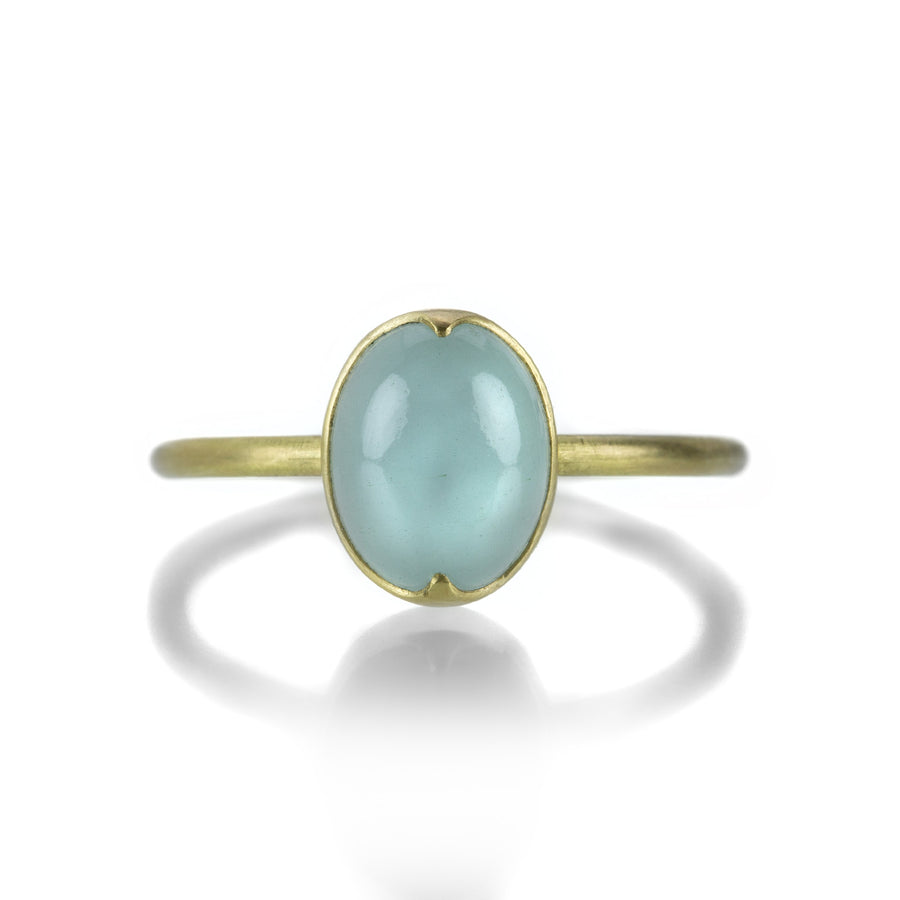 Gabriella Kiss Small Oval Cabochon Aquamarine Ring | Quadrum Gallery