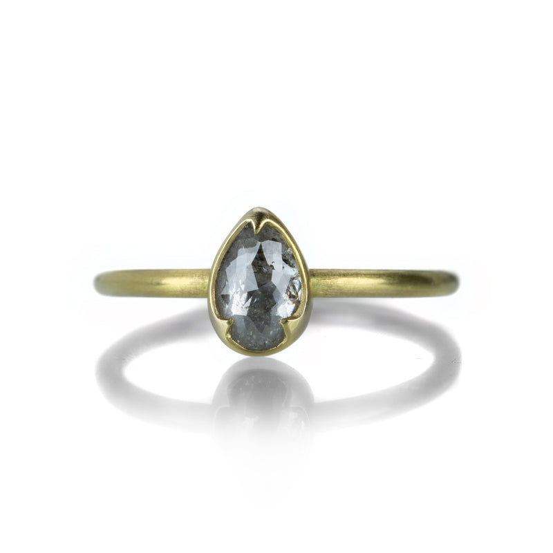 Gabriella Kiss Pear Shaped Salt & Pepper Diamond Ring | Quadrum Gallery