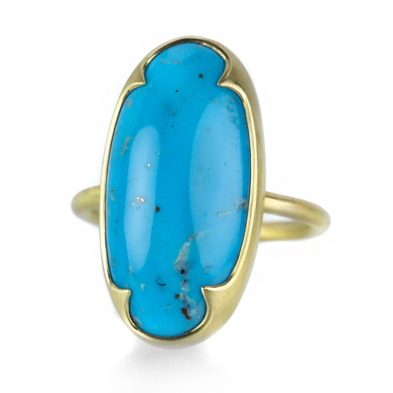 Gabriella Kiss Long Oval Persian Turquoise Ring | Quadrum Gallery