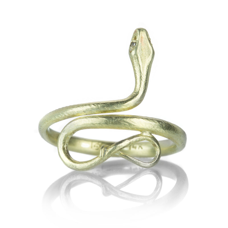 Gabriella Kiss 14k Green Gold Small Snake Ring | Quadrum Gallery