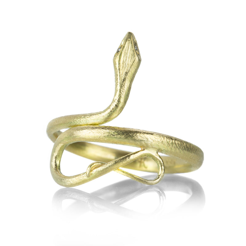 Gabriella Kiss 18k Small Snake Ring with Diamond Eyes | Quadrum Gallery