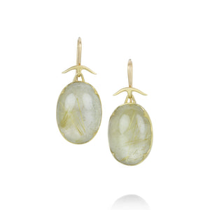 Gabriella Kiss 18k Oval Rutilated Quartz Earrings | Quadrum Gallery