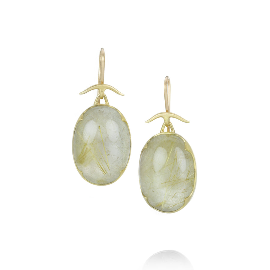 Gabriella Kiss 18k Oval Rutilated Quartz Earrings | Quadrum Gallery