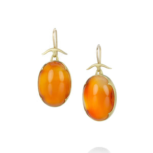 Gabriella Kiss 18k Oval Carnelian Earrings | Quadrum Gallery