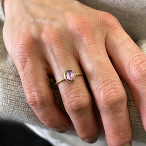 Gabriella Kiss 18k Rose Cut Pink Sapphire Ring | Quadrum Gallery