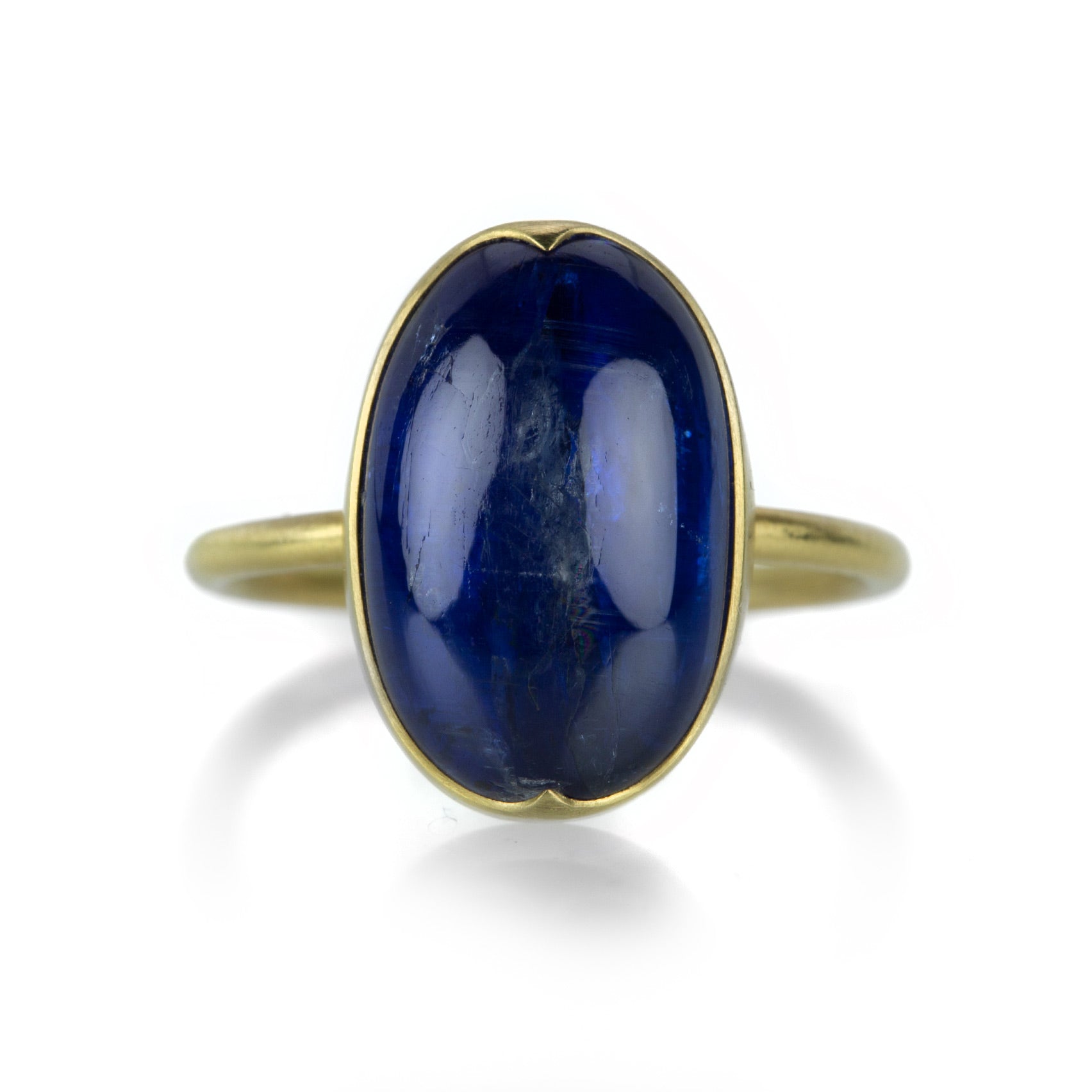 Oval Blue Tourmaline Ring: Three Scallop Setting – E.R. Butler & Co.