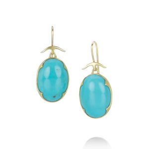 Gabriella Kiss 18k Oval Turquoise Earrings | Quadrum Gallery