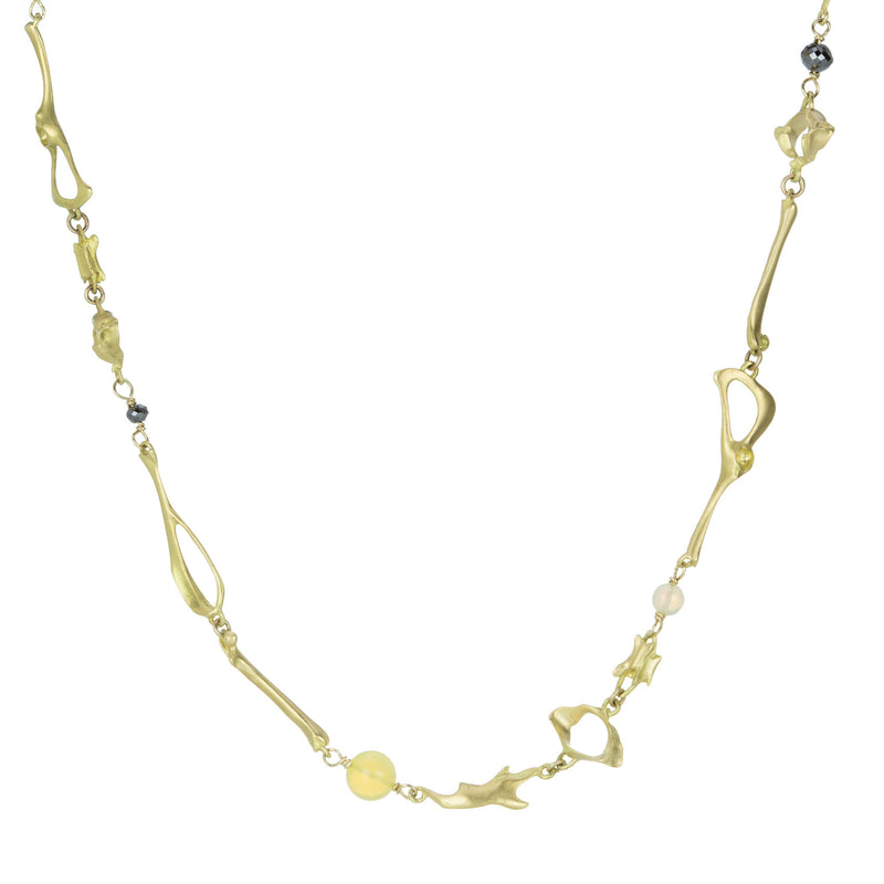 Gabriella Kiss Opal and Black Diamond Mouse Bone Necklace | Quadrum Gallery