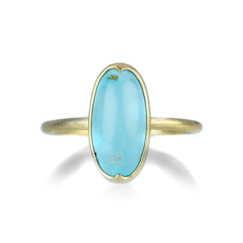 Gabriella Kiss Elongated Oval Persian Turquoise Ring | Quadrum Gallery
