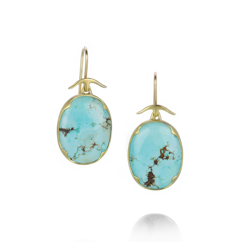 Gabriella Kiss Oval Kazakhstan Turquoise Earrings | Quadrum Gallery