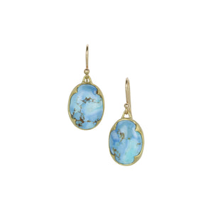 Gabriella Kiss Oval Kazakhstani Turquoise Drop Earrings | Quadrum Gallery