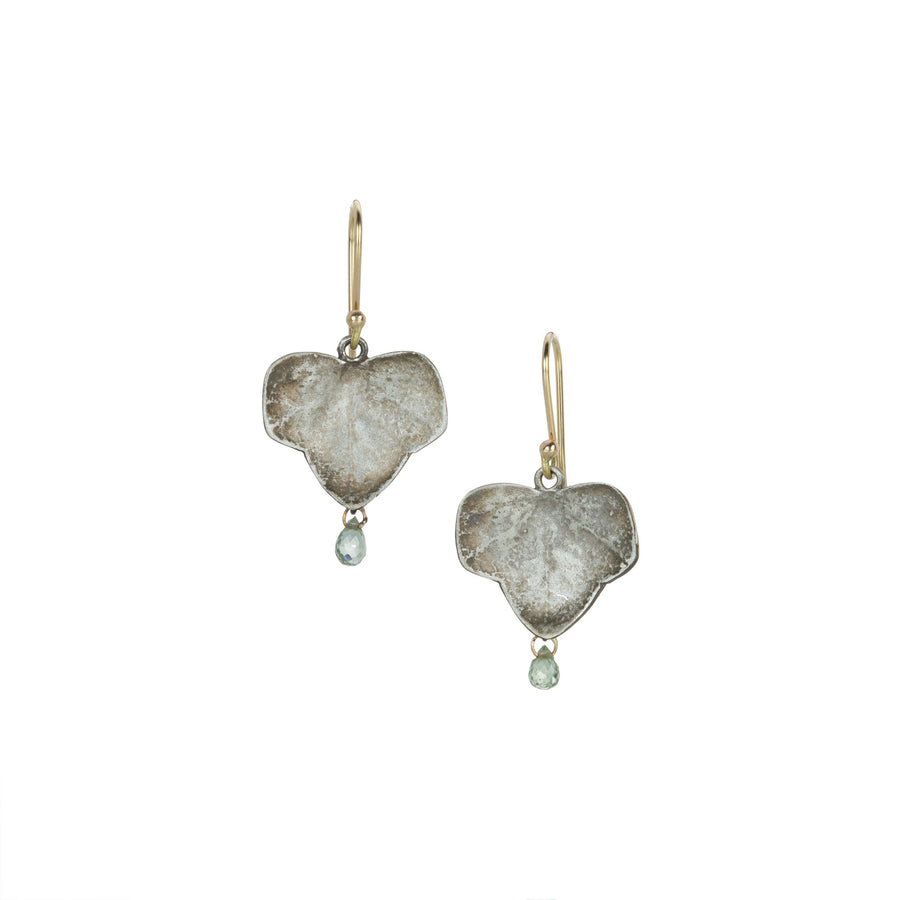 Gabriella Kiss Small Silver Ivy Leaf Earrings with Sapphires | Quadrum Gallery