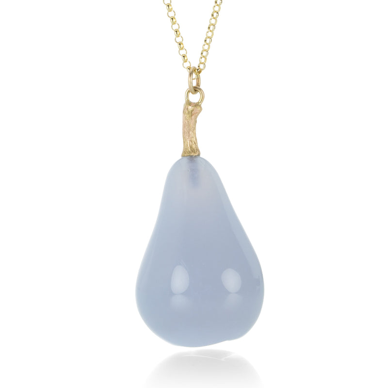 Gabriella Kiss Blue Chalcedony Pear Pendant Necklace | Quadrum Gallery