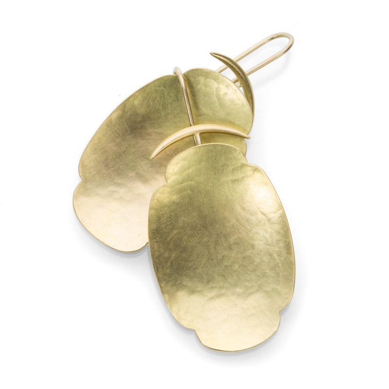 Gabriella Kiss 18k Large Hammered Scallop Earrings  | Quadrum Gallery
