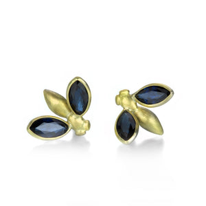 Gabriella Kiss 18k Blue Sapphire Gem Bug Earrings | Quadrum Gallery