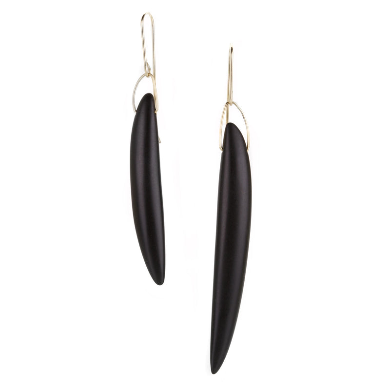 Gabriella Kiss Matte Black Jade Bean Earrings | Quadrum Gallery