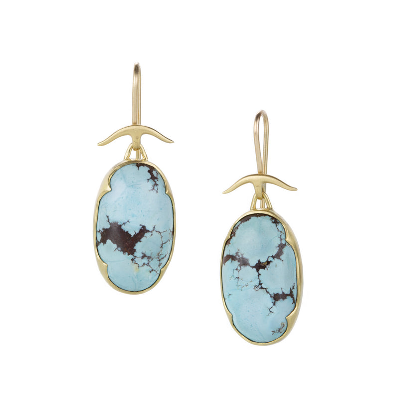 Gabriella Kiss 18k Oval Kazakhstan Turquoise Earrings | Quadrum Gallery