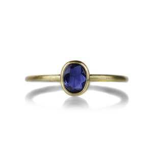 Gabriella Kiss 18k Yellow Gold Oval Blue Sapphire Ring | Quadrum Gallery