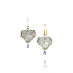 Gabriella Kiss Small Silver Ivy Leaf Earrings with Sapphire Drops | Quadrum Gallery