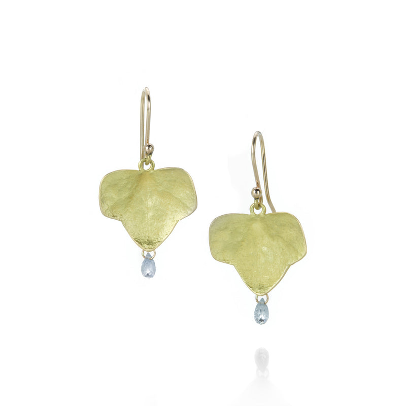 Gabriella Kiss 18k Ivy Leaf Earrings with Sapphire Drops | Quadrum Gallery