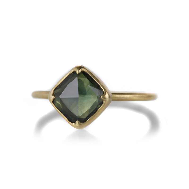 Gabriella Kiss Square Faceted Green Sapphire Ring | Quadrum Gallery