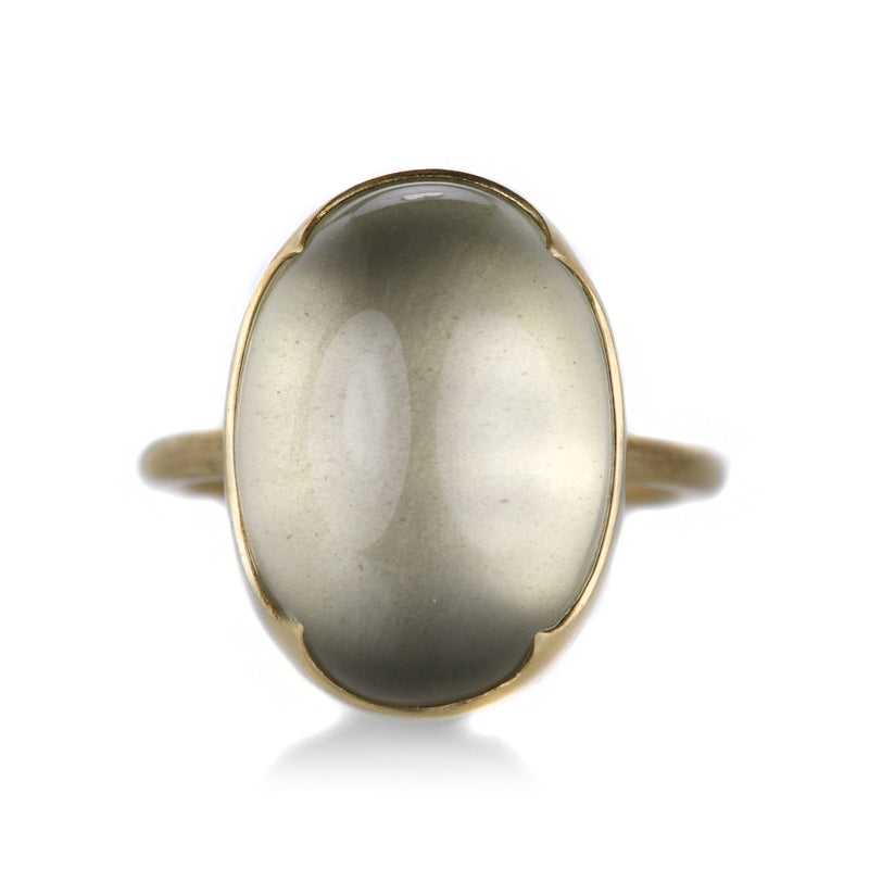 Gabriella Kiss 18k Smooth Oval Ceylon Moonstone Ring | Quadrum Gallery