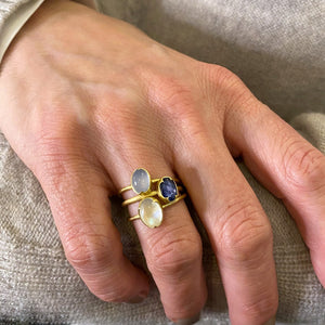 Gabriella Kiss Oval Rose Cut Blue Sapphire Ring | Quadrum Gallery