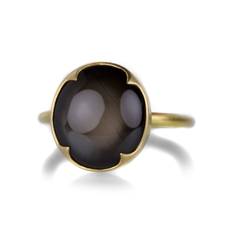 Gabriella Kiss 18k Smooth Oval Brown Star Sapphire Ring | Quadrum Gallery