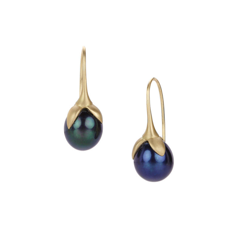Gabriella Kiss Black Pearl Eggplant Drop Earrings | Quadrum Gallery