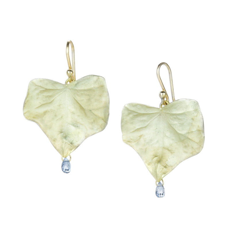 Gabriella Kiss Medium Ivy Leaf Earrings with Sapphire Drops  | Quadrum Gallery