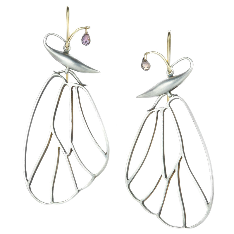 Gabriella Kiss Butterfly Cell Wing Earrings with Sapphires  | Quadrum Gallery