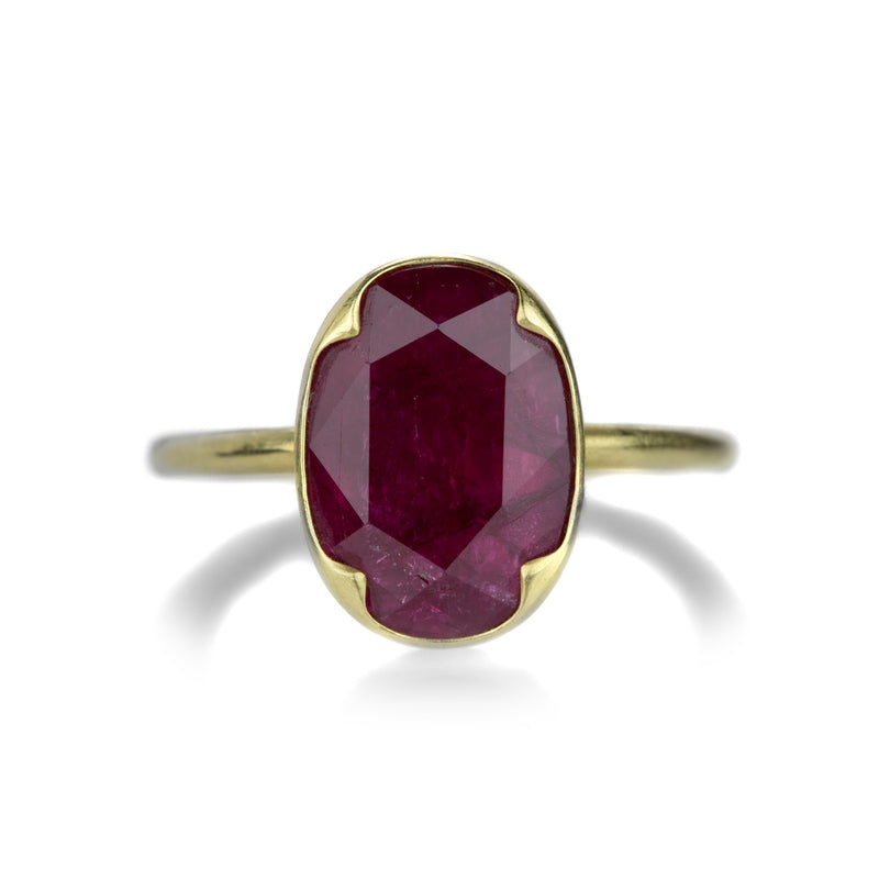 Gabriella Kiss Oval Rose Cut Mozambique Ruby Ring | Quadrum Gallery