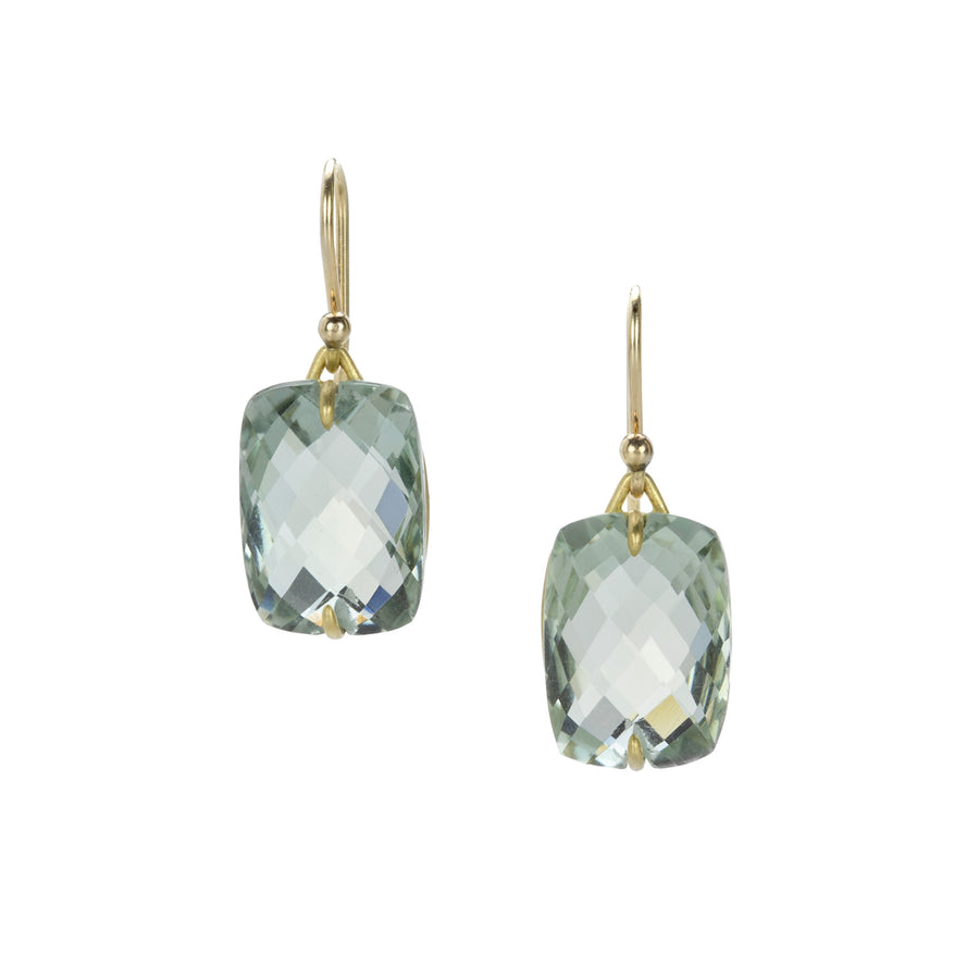 Gabriella Kiss Cushion Shaped Green Amethyst Earrings | Quadrum Gallery