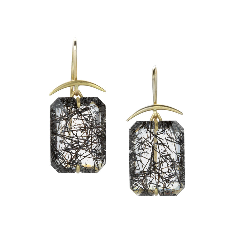 Gabriella Kiss Black Rutilated Quartz Drop Earrings | Quadrum Gallery